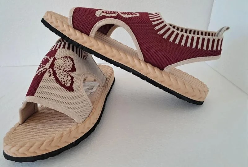 Butterfly Sandals - Papillon - Beige and Bordeaux / Red - Size 38 – photo 2